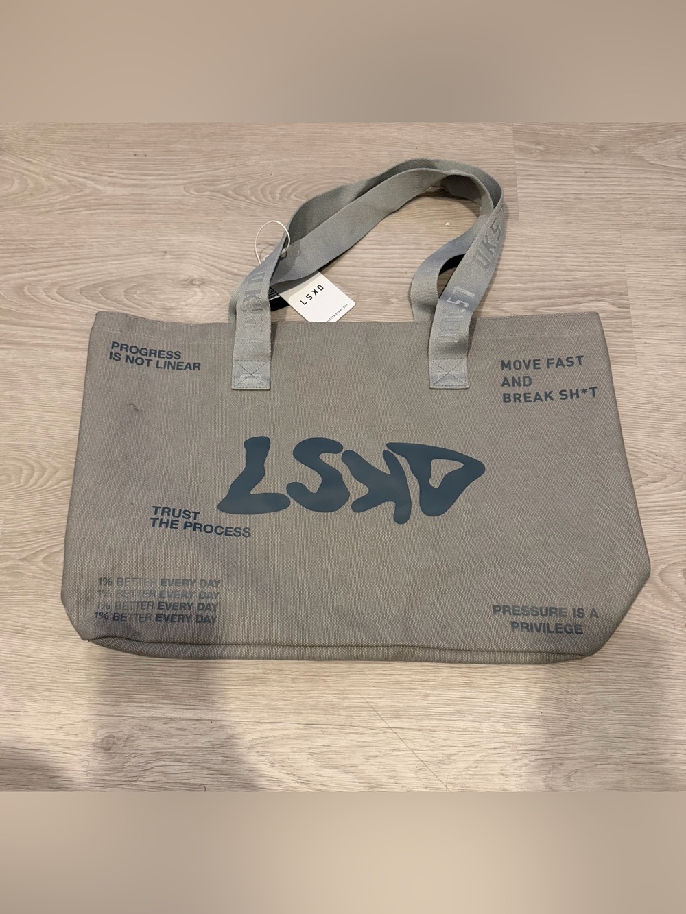 LSKD Grey Canvas Tote - 'Trust The Process' Print